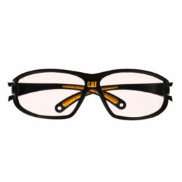 Black and Yellow Caterpillar Track Safety Glasses Smoke