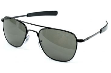 Image of AO Original Pilot Sunglasses, Bayonet, Black Frame, True Color Gray Glass Lens, 57mm, OP-357BTSMGYG