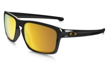 Oakley Silver Sunglasses Polished Black Frame, 24K Iridium Lens-OO9262-05