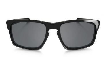 Oakley Silver Sunglasses Polished Black Frame, Black Iridium Polarized Lens-OO9262-09