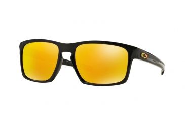 Oakley Sliver Sunglasses 926227-57 - Polished Black Frame, Fire Iridium Lenses