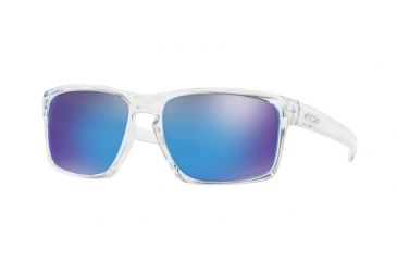 Oakley Sliver Sunglasses 926247-57 - Polished Clear Frame, Prizm Sapphire Lenses