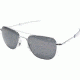 AO Original Pilot Sunglasses, Bayonet, Silver Frame, True Color Gray Glass Lens, 57mm, OP-257BTCLGYG