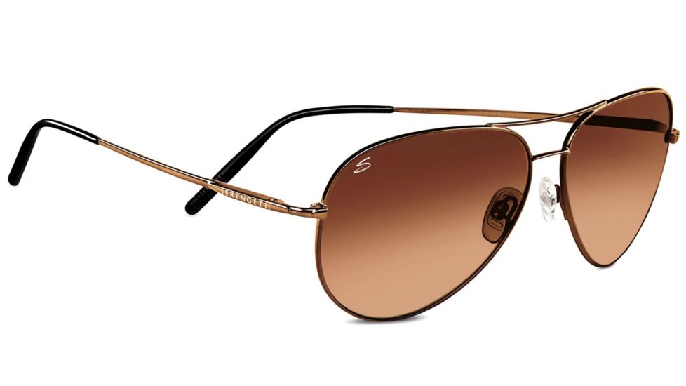 Serengeti Aviator Sunglasses, Medium - 59mm, Henna Frame, Drivers Gradient Lens 6826