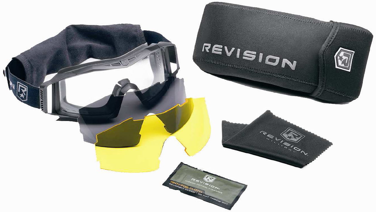 Revision Military Eyewear Wolfspider Goggle Deluxe Kit With Clear Solar And Hc Yellow Lenses